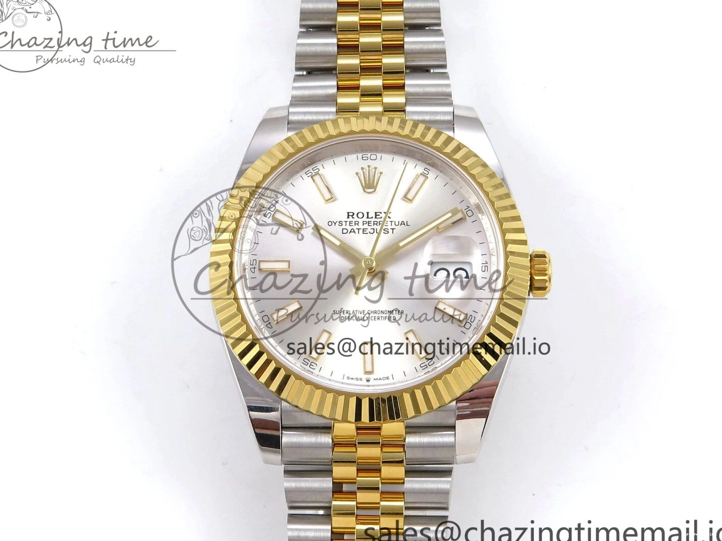 0106 DateJust 41 SS YG ARF 1:1 Best Edition 904L Steel Silver Stick Dial on Jubilee Bracelet SH3235 (Gain Weight) SoftTouch 1227